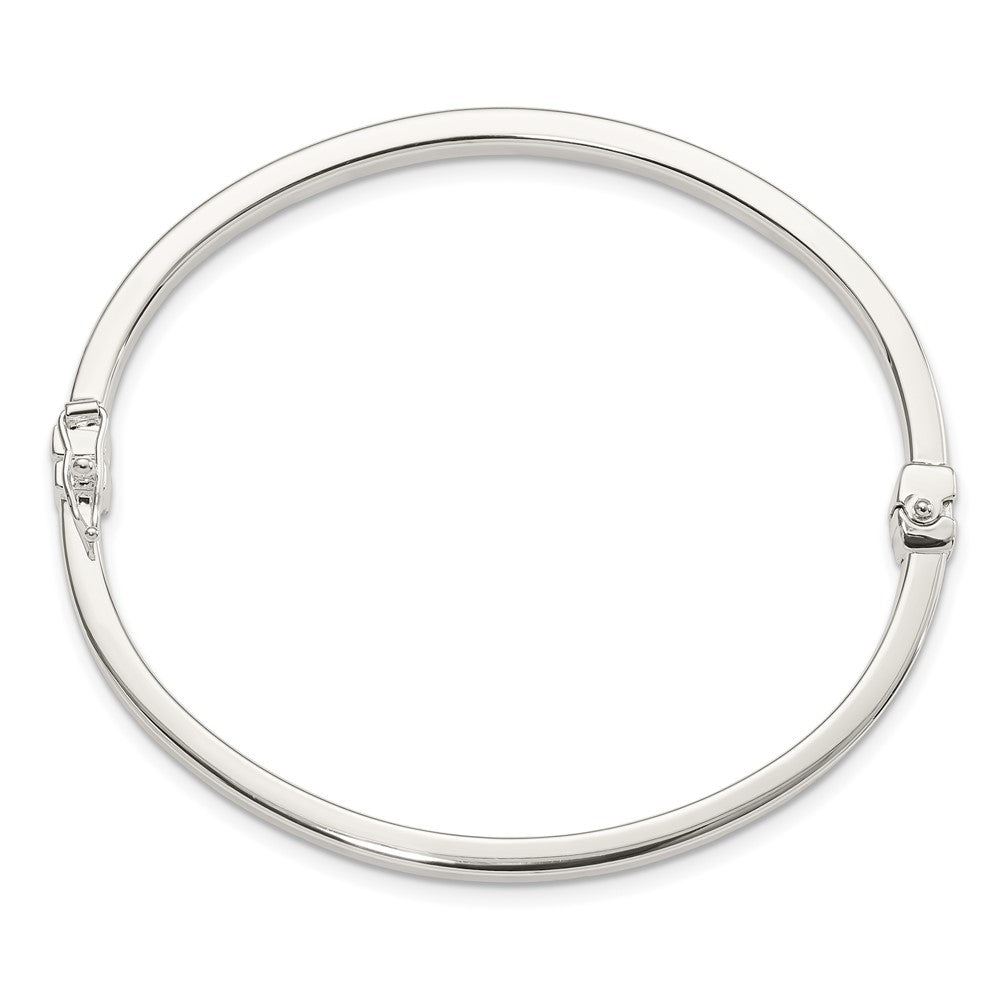 Sterling Silver Polished Flat Hinged Bangle QB1413