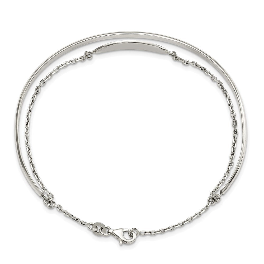 Sterling Silver Polished ID Bangle QB1434