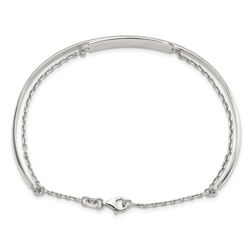 Sterling Silver Polished ID Bangle QB1435