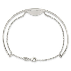 Sterling Silver Polished Heart Bracelet/Bangle QB1436