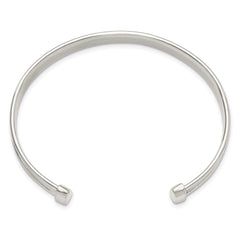 Sterling Silver Polished Textured Cuff Bangle Bracelet QB1452