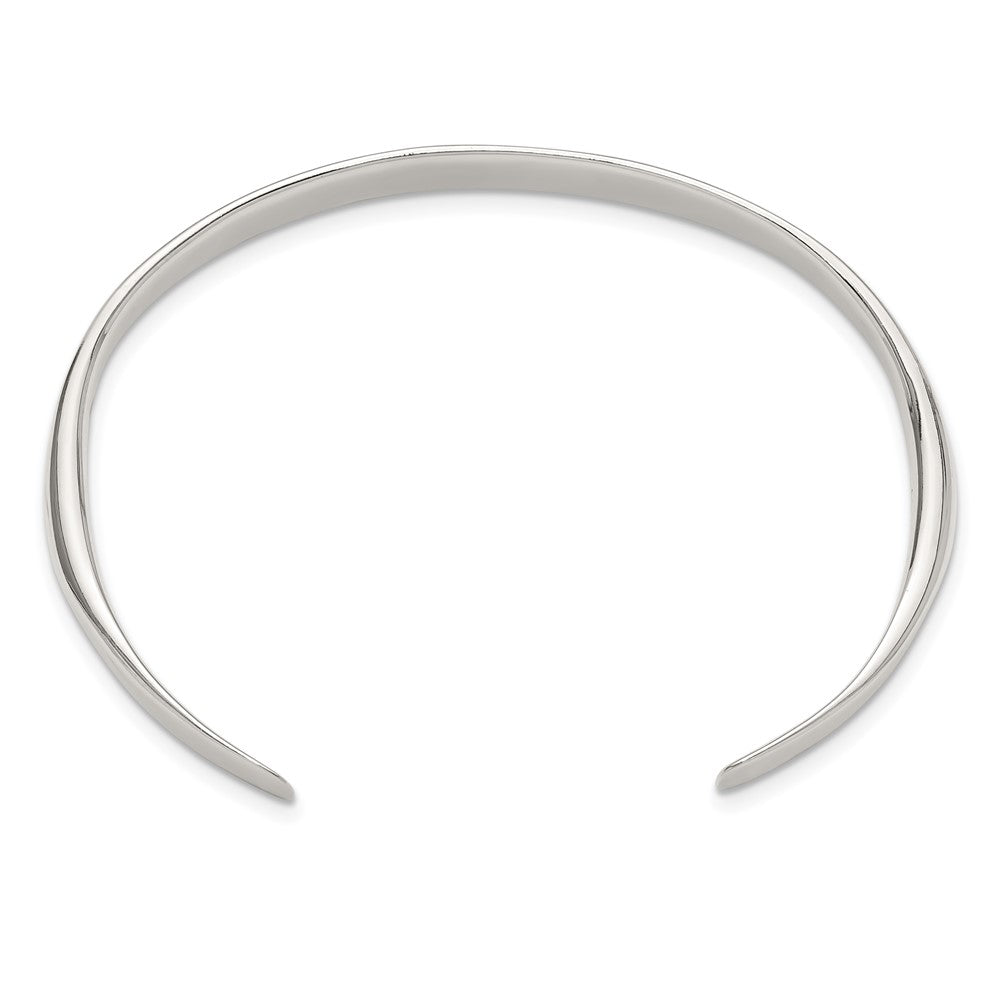 Sterling Silver Polished Step Flat Cuff Bangle QB1455