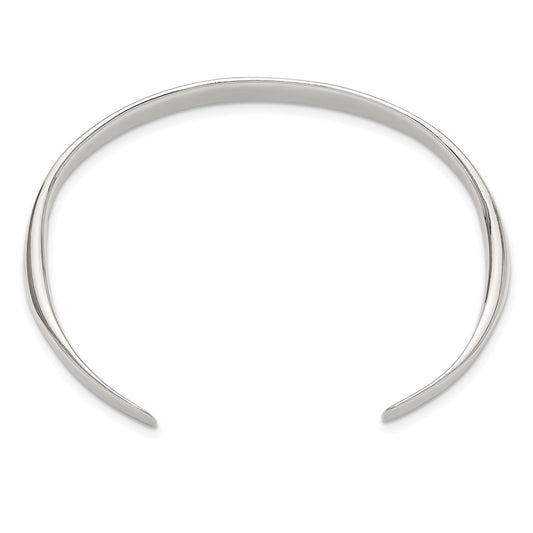 Sterling Silver Polished Step Flat Cuff Bangle QB1455