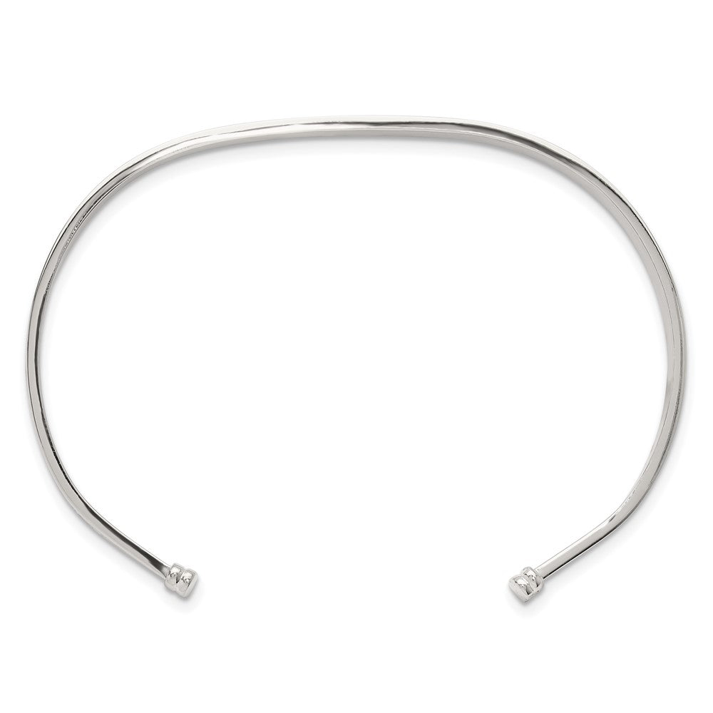 Sterling Silver with Black Rhodium Inlay Cuff Bangle QB1457