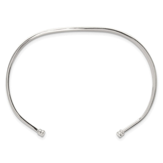 Sterling Silver with Black Rhodium Inlay Cuff Bangle QB1457