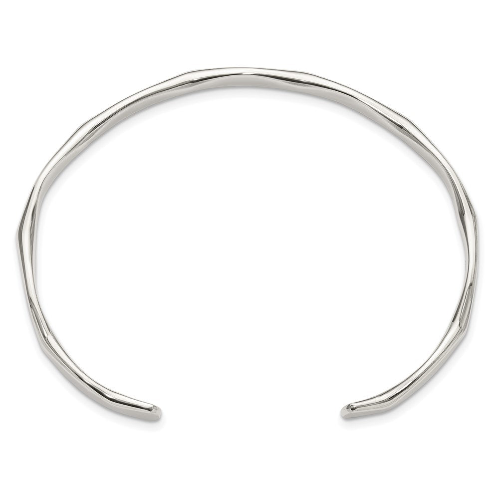 Sterling Silver Polished 5mm Cuff Bangle QB1459