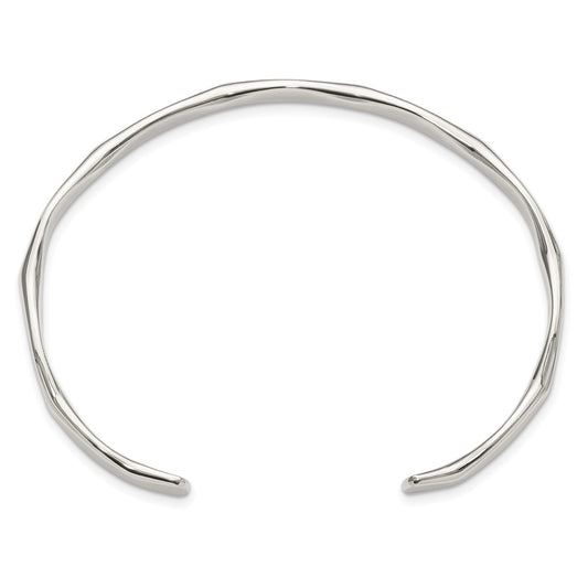 Sterling Silver Polished 5mm Cuff Bangle QB1459