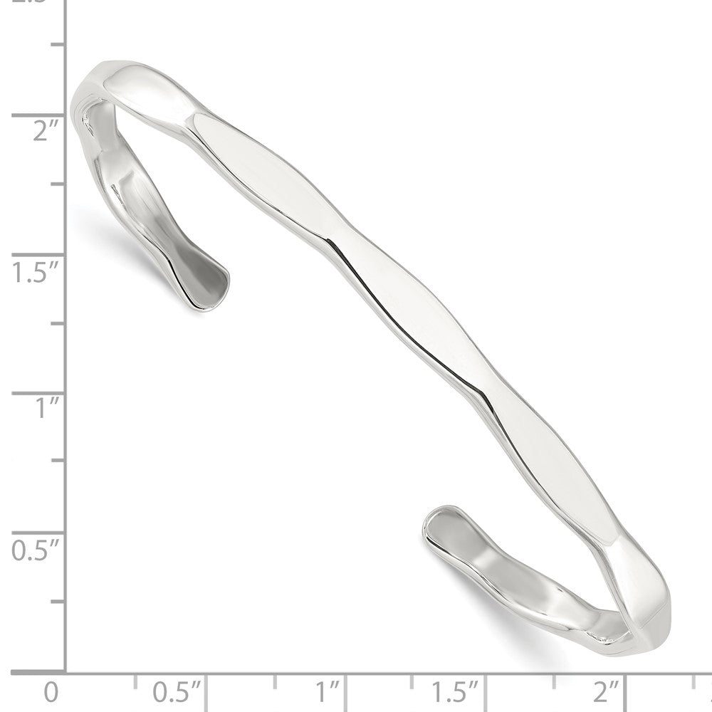 Sterling Silver Polished 5mm Cuff Bangle QB1459