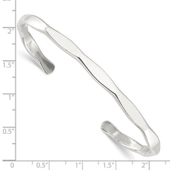 Sterling Silver Polished 5mm Cuff Bangle QB1459