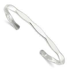 Sterling Silver Polished 5mm Cuff Bangle QB1459
