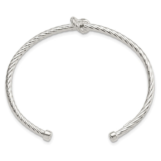 Sterling Silver Twisted Knot Cuff Bangle QB1462