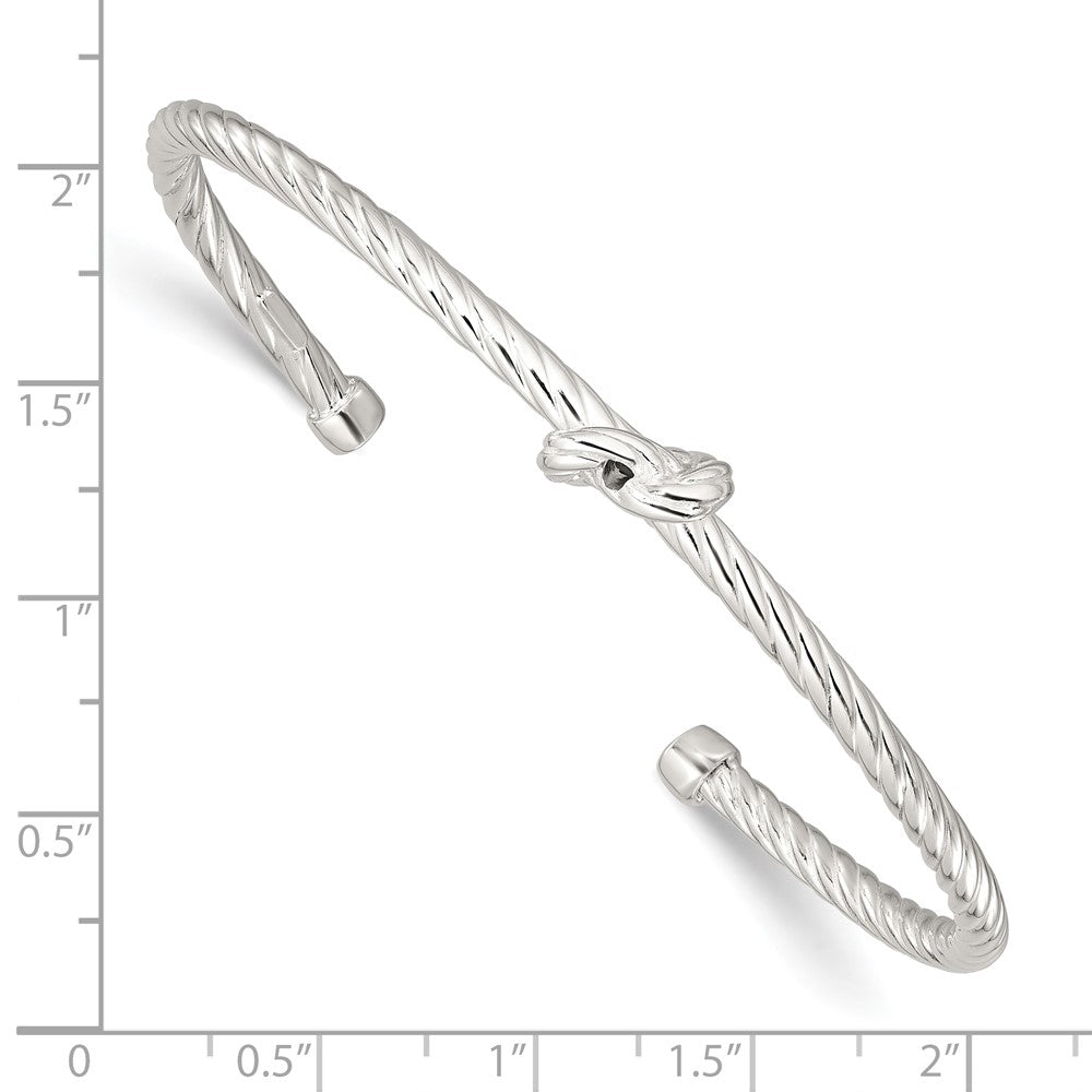 Sterling Silver Twisted Knot Cuff Bangle QB1462