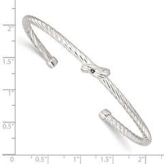 Sterling Silver Twisted Knot Cuff Bangle QB1462