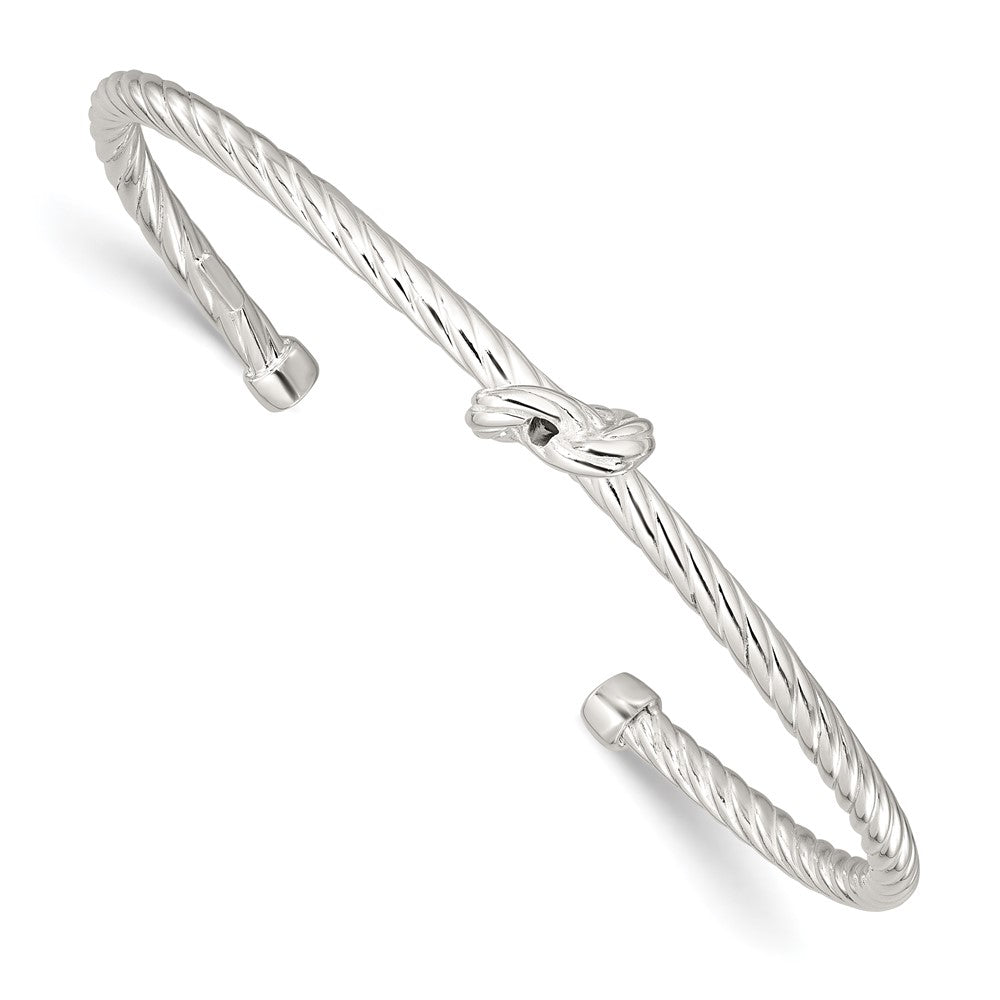 Sterling Silver Twisted Knot Cuff Bangle QB1462