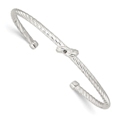 Sterling Silver Twisted Knot Cuff Bangle QB1462