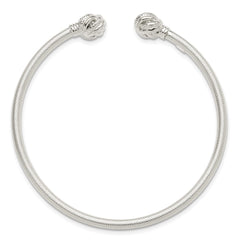 Sterling Silver Textured Love Knot Cuff Bangle QB1463