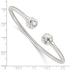 Sterling Silver Textured Love Knot Cuff Bangle QB1463