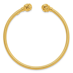 Sterling Silver Gold-tone Textured Love Knot Cuff Bangle QB1463GP