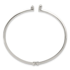 Sterling Silver Polished Bars Hinged Cuff Bangle Bracelet QB1464