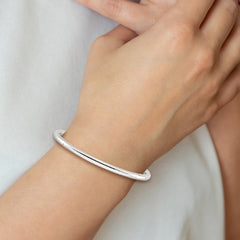 Sterling Silver Polished 4mm Tube Slip-on Bangle QB1477