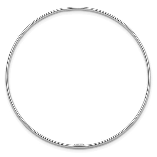 Sterling Silver Rhodium-plated Polished 2.40mm Slip on Bangle QB1485