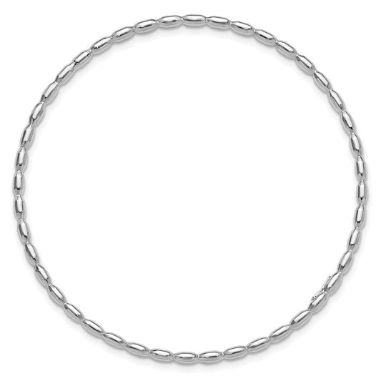 Sterling Silver Rhodium-plated Polished 2.30mm Slip on Bangle QB1486