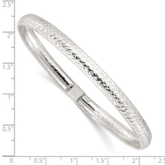 Sterling Silver Polished and D/C Flexible Bangle QB1496