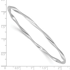 Sterling Silver Rhodium-plated Polished Twisted Slip On Bangle QB1517