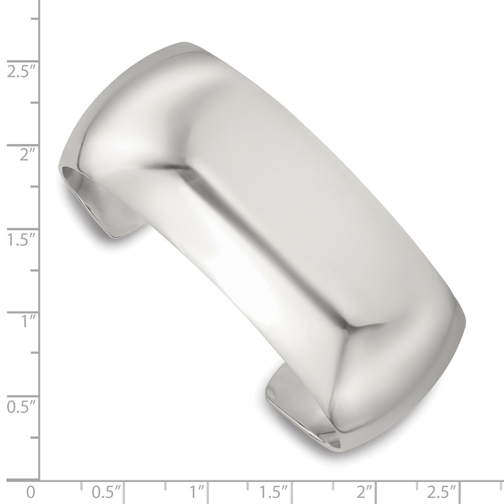 Sterling Silver Polished 25mm Domed Cuff Bangle QB1550