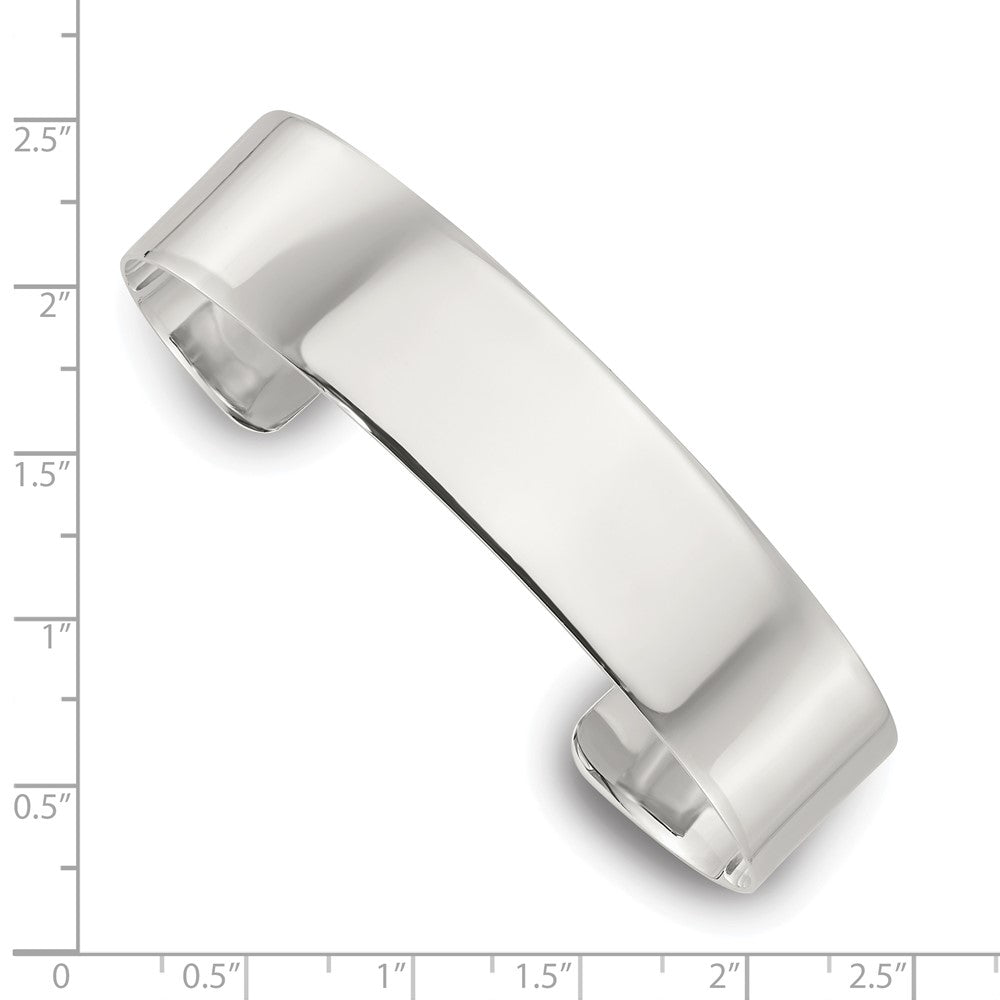 Sterling Silver Polished 15mm Flat Cuff Bangle QB1553