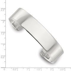 Sterling Silver Polished 15mm Flat Cuff Bangle QB1553