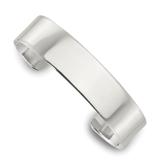 Sterling Silver Polished 15mm Flat Cuff Bangle QB1553