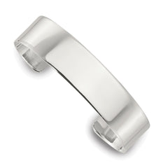 Sterling Silver Polished 15mm Flat Cuff Bangle QB1553