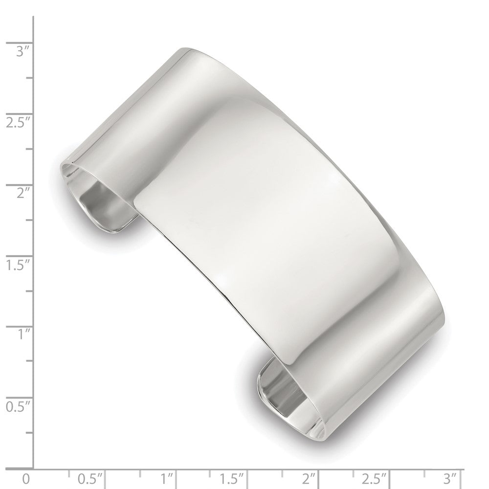 Sterling Silver Polished 30mm Flat Cuff Bangle QB1556