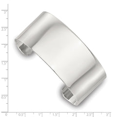 Sterling Silver Polished 30mm Flat Cuff Bangle QB1556