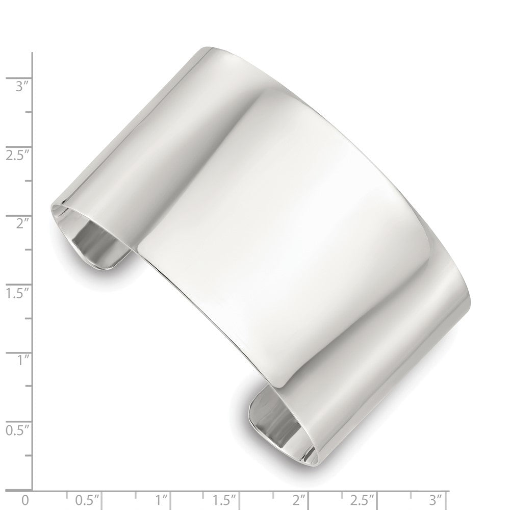 Sterling Silver Polished 40mm Flat Cuff Bangle QB1557