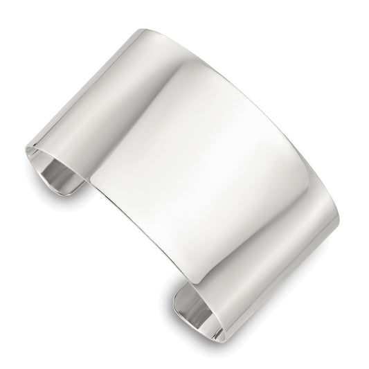 Sterling Silver Polished 40mm Flat Cuff Bangle QB1557