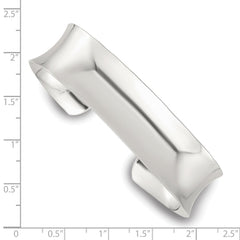 Sterling Silver Polished 15mm Concave Cuff Bangle QB1558