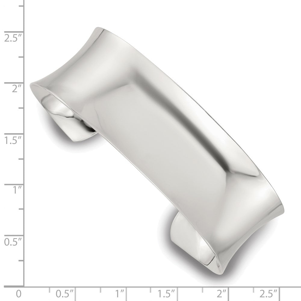 Sterling Silver Polished 20mm Concave Cuff Bangle QB1559