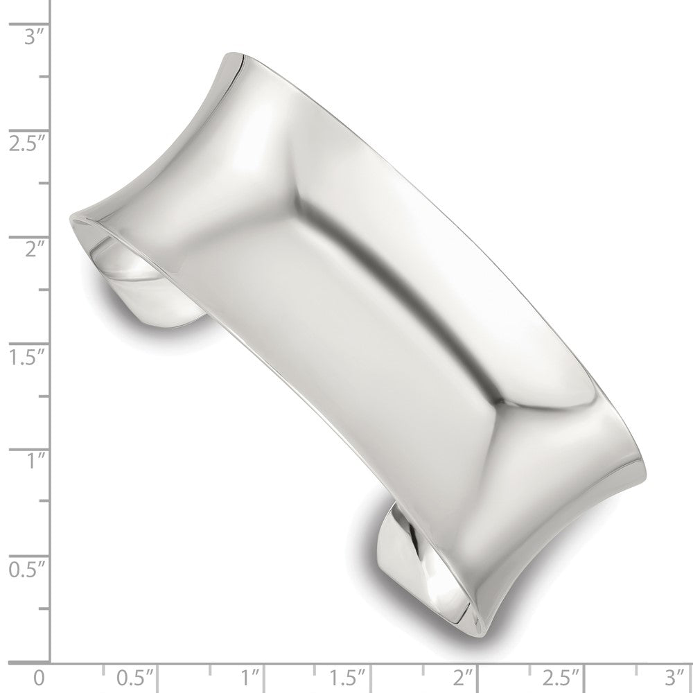 Sterling Silver Polished 25mm Concave Cuff Bangle QB1560