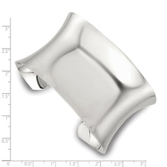 Sterling Silver Polished 40mm Concave Cuff Bangle QB1562
