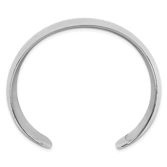 Sterling Silver Polished 30mm Domed Hammered Cuff Bangle QB1573