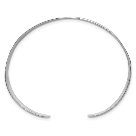 Sterling Silver Polished 15mm Flat Hammered Cuff Bangle QB1575