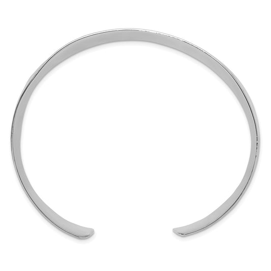 Sterling Silver Polished 15mm Concave Hammered Cuff Bangle QB1577