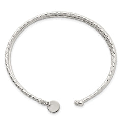 Sterling Silver Polished and Textured Triple Band Cuff Bangle Bracelet QB1580