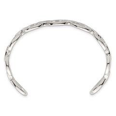 Sterling Silver Polished Anchor / Mariner Link Cuff Bangle QB1582