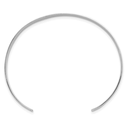 Sterling Silver Rhodium-plated Polished Enameled FAITH Cuff Bangle QB1598