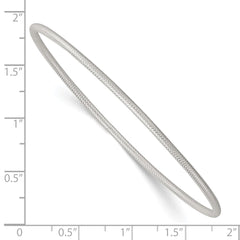 Sterling Silver Polished and Textured 2.00mm Slip-on Bangle Bracelet QB1602