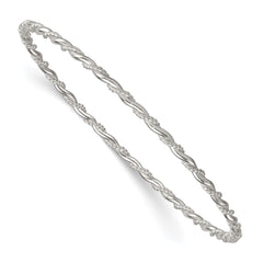 Sterling Silver Polished and Twisted 2.5mm Slip-on Bangle Bracelet QB1603