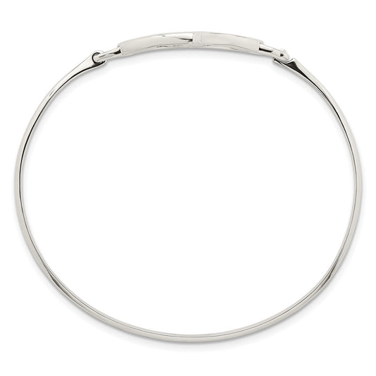 Sterling Silver Polished Open Heart Bangle QB1607